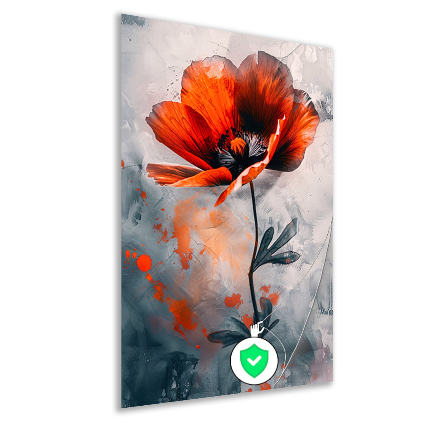 Schilderachtige digitale kunst van oranje bloem poster