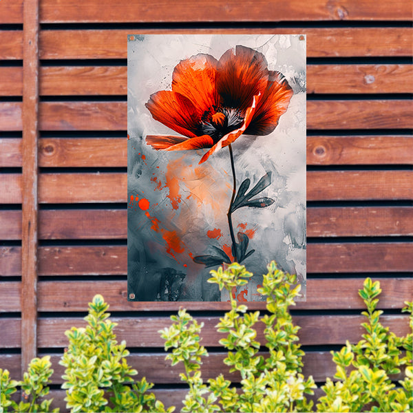 Schilderachtige digitale kunst van oranje bloem tuinposter