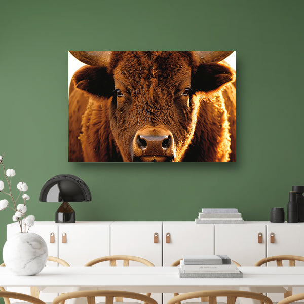 Close-up portret van een majestueuze bisonposter