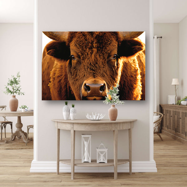 Close-up portret van een majestueuze bisonposter