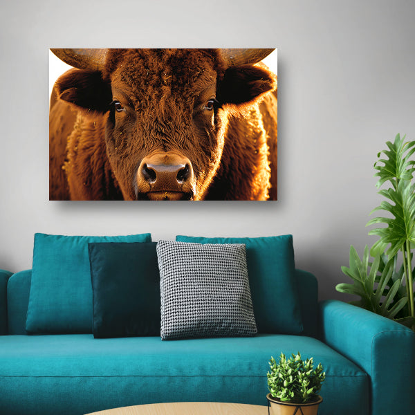 Close-up portret van een majestueuze bisonposter