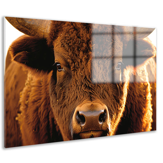 Close-up portret van een majestueuze bison acrylglas