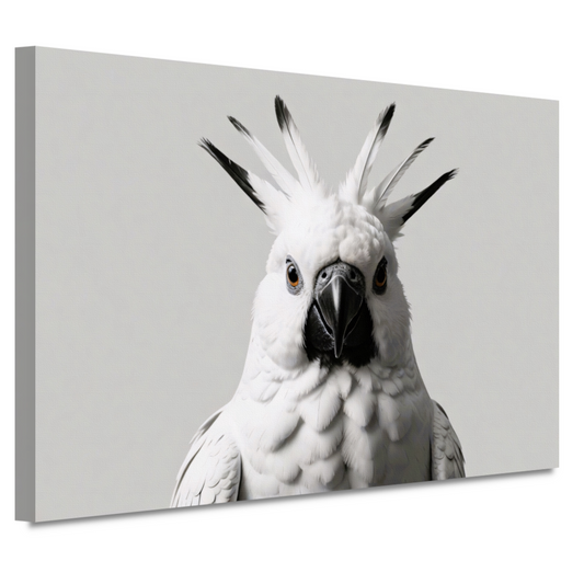 Close-up van een witte kaketoe met details canvas