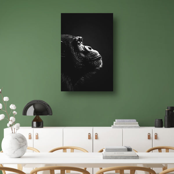 Reflectie van een Aap in Zwart en Wit canvas