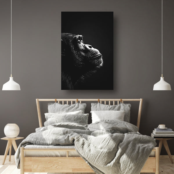 Reflectie van een Aap in Zwart en Wit canvas