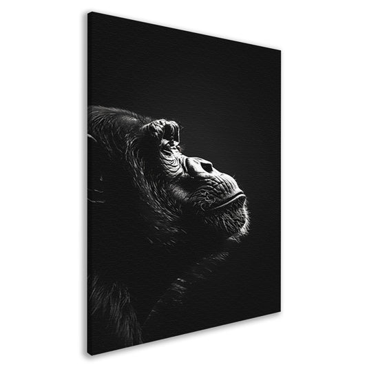 Reflectie van een Aap in Zwart en Wit canvas
