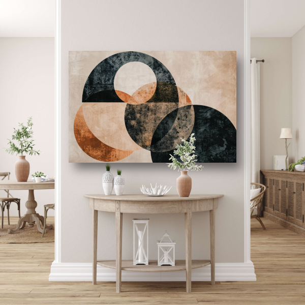 Monochroom minimalistisch abstract ontwerp canvas