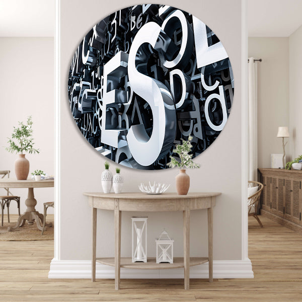 Driedimensionale Typografie met Schaduwspel forex muurcirkel