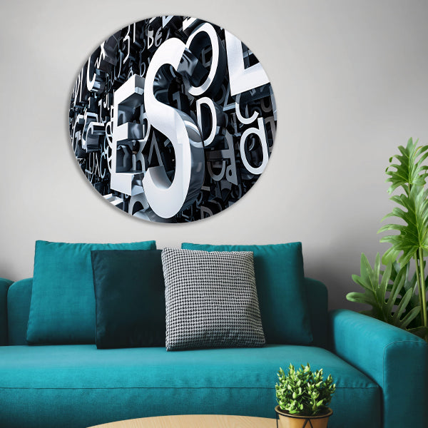Driedimensionale Typografie met Schaduwspel forex muurcirkel