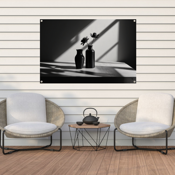 Stilleven met Vazen en Schaduwspel tuinposter