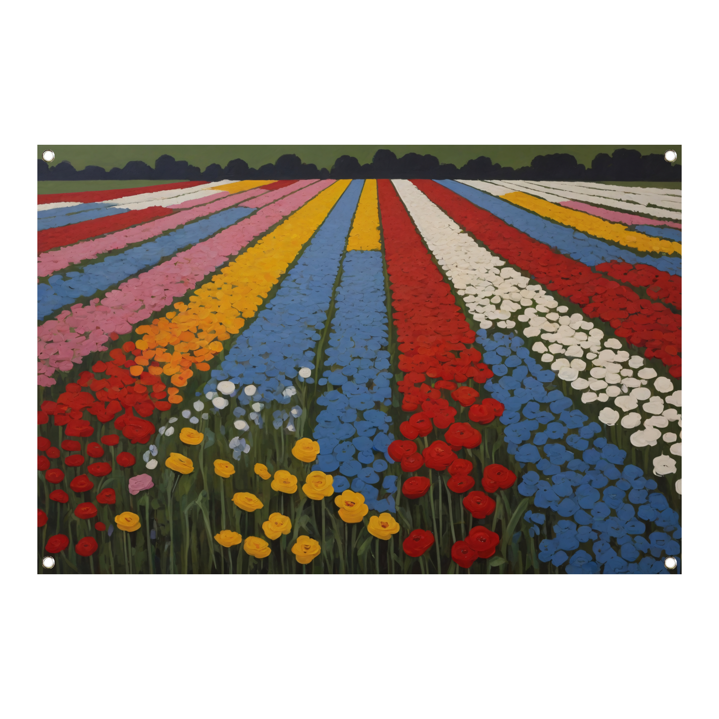 Vibrant Bloom Stripes in Natures Spectrum tuinposter