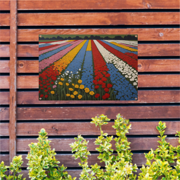Vibrant Bloom Stripes in Natures Spectrum tuinposter