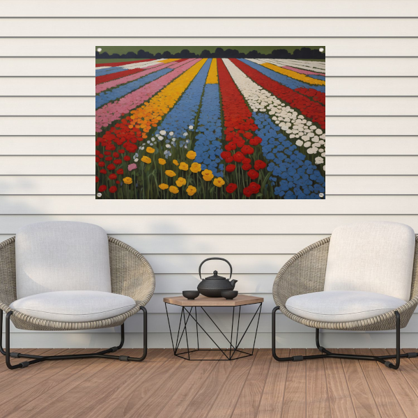 Vibrant Bloom Stripes in Natures Spectrum tuinposter