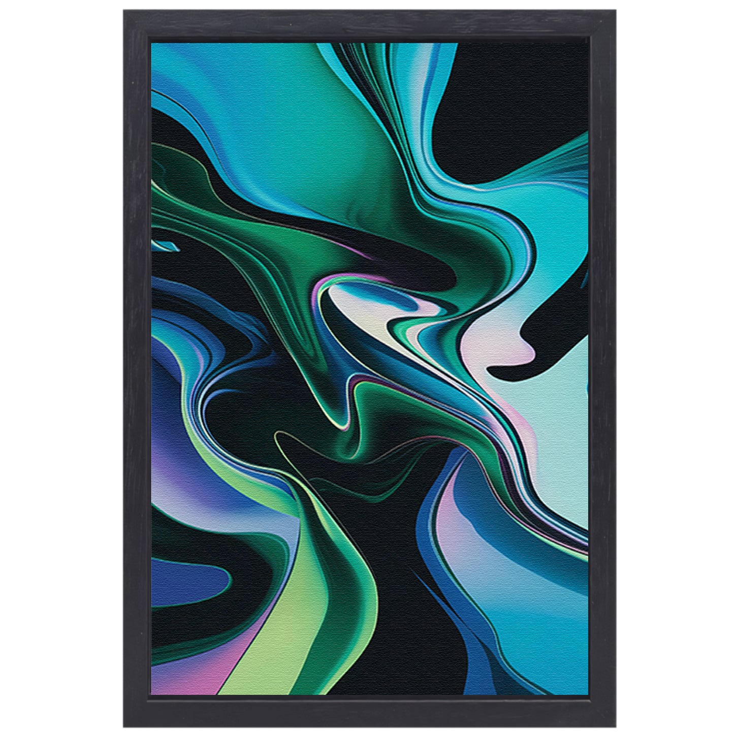 Kleurrijke abstracte kunst met vloeiende vormen canvas met baklijst