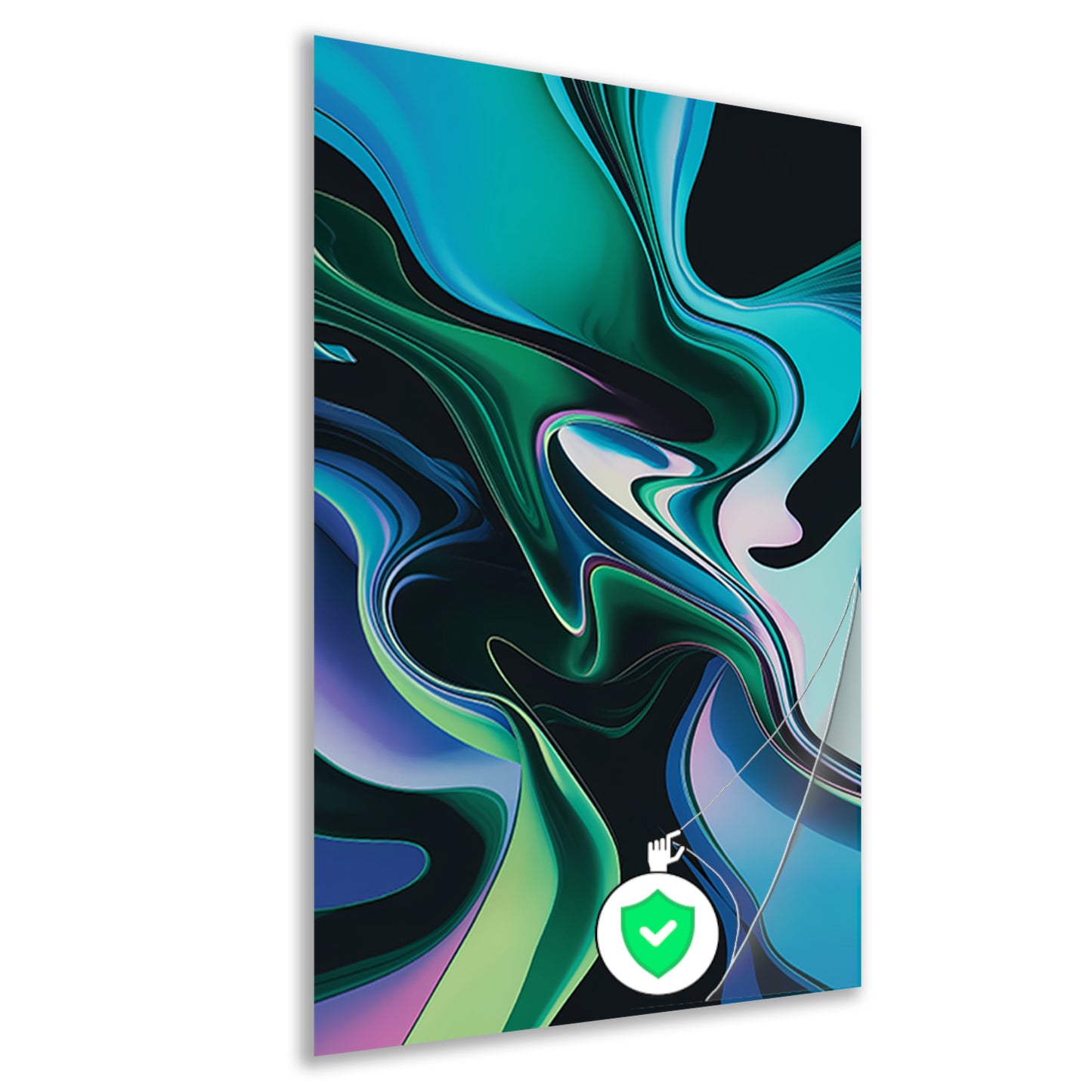 Kleurrijke abstracte kunst met vloeiende vormen poster
