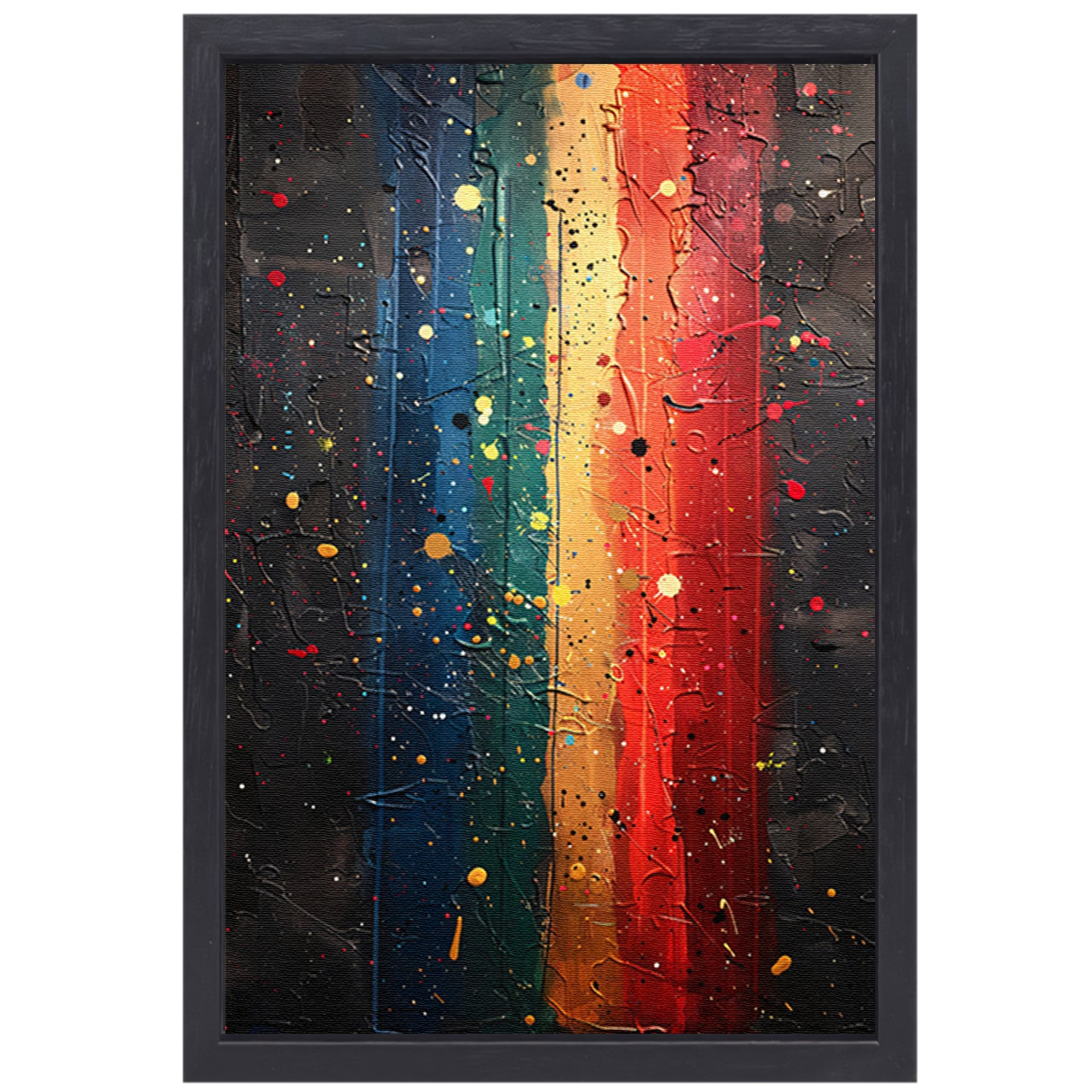 Abstract met levendige kleuren canvas met baklijst