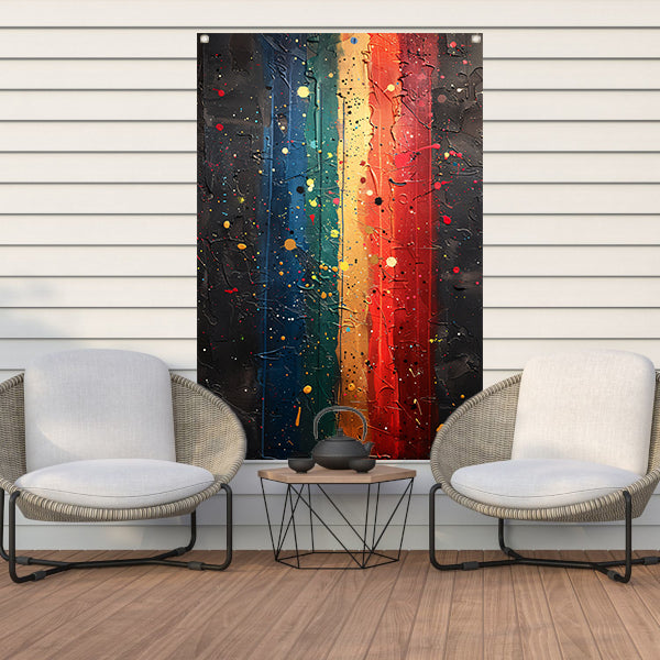 Abstract met levendige kleuren tuinposter