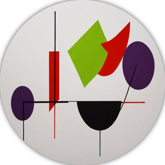 Abstracte Geometrie met Kleurrijke Vormen aluminium muurcirkel