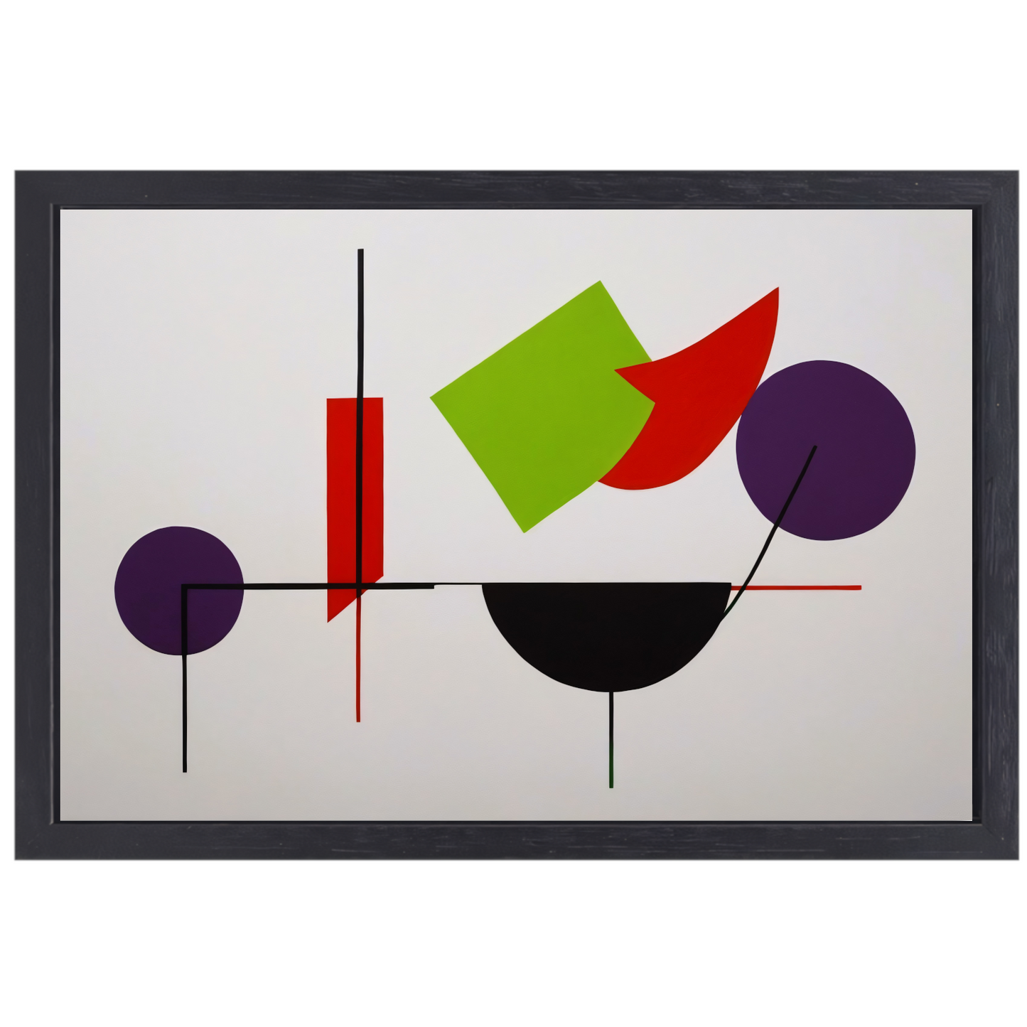 Abstracte Geometrie met Kleurrijke Vormen canvas met baklijst