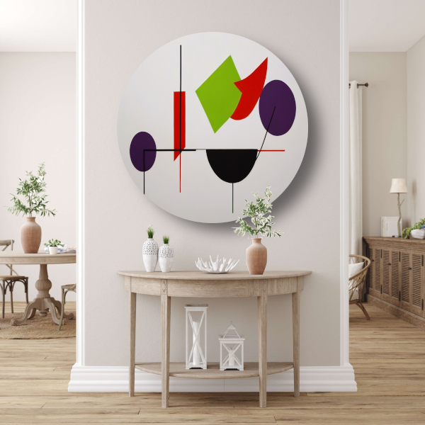 Abstracte Geometrie met Kleurrijke Vormen forex muurcirkel