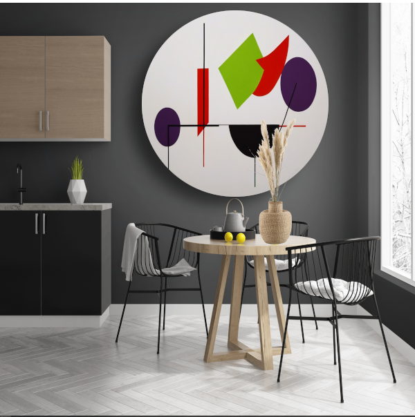 Abstracte Geometrie met Kleurrijke Vormen forex muurcirkel