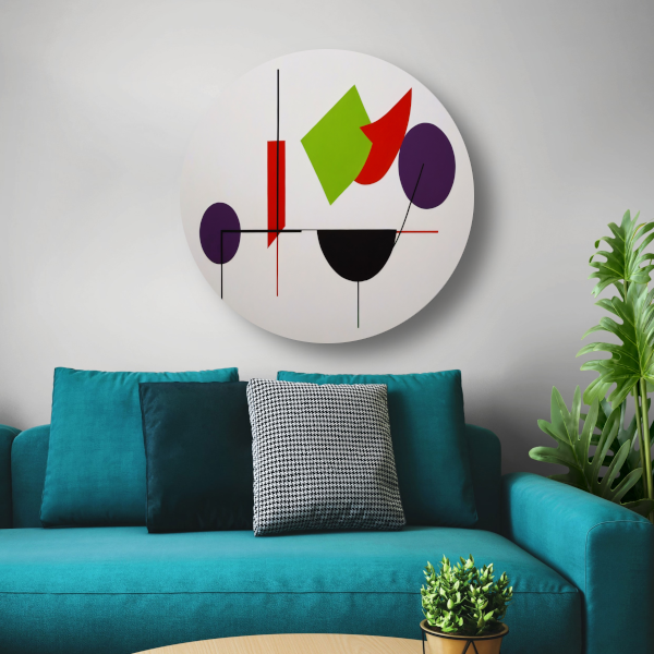 Abstracte Geometrie met Kleurrijke Vormen forex muurcirkel