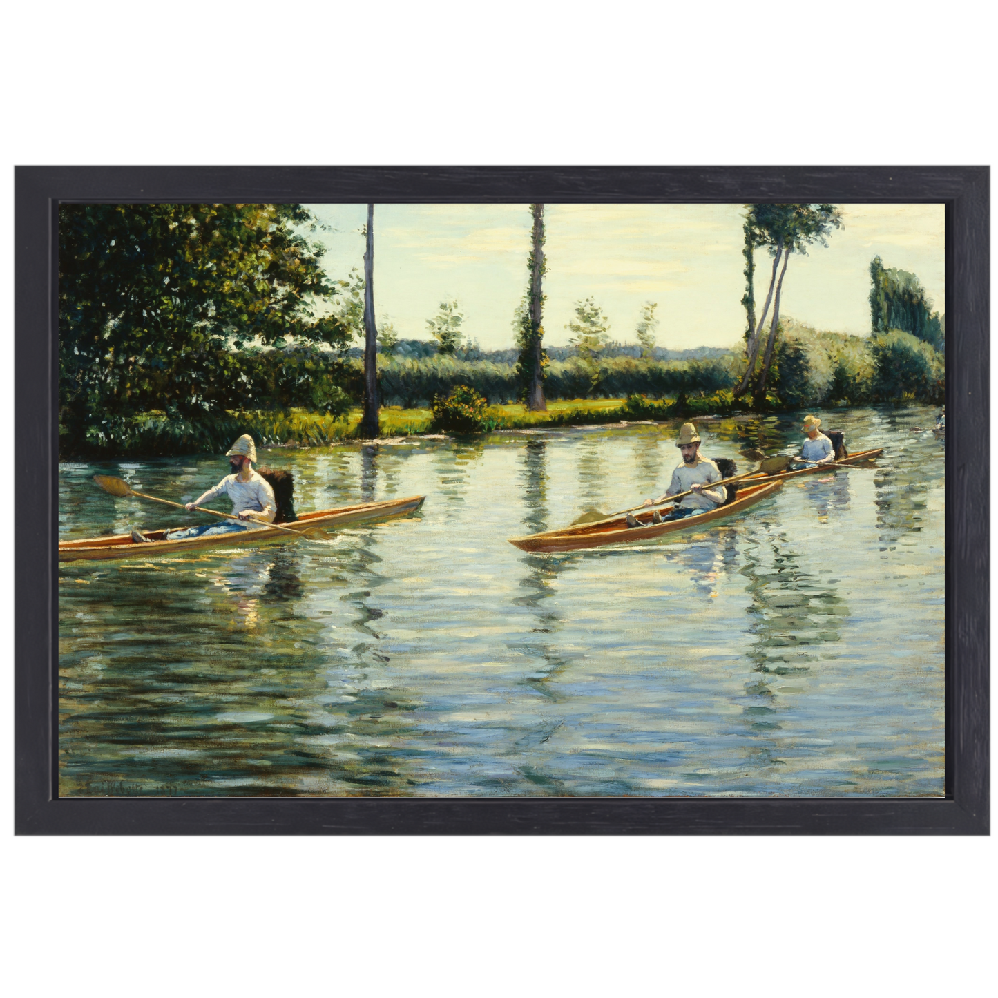 Varen op de Yerres - Gustave Caillebotte canvas met baklijst