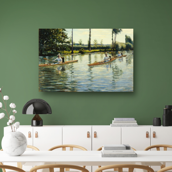 Varen op de Yerres - Gustave Caillebotte canvas met baklijst