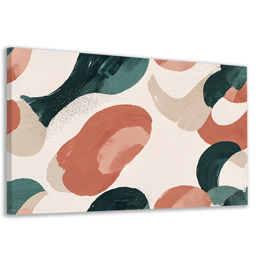 Japandi stijl abstract schilderij met aardetinten canvas