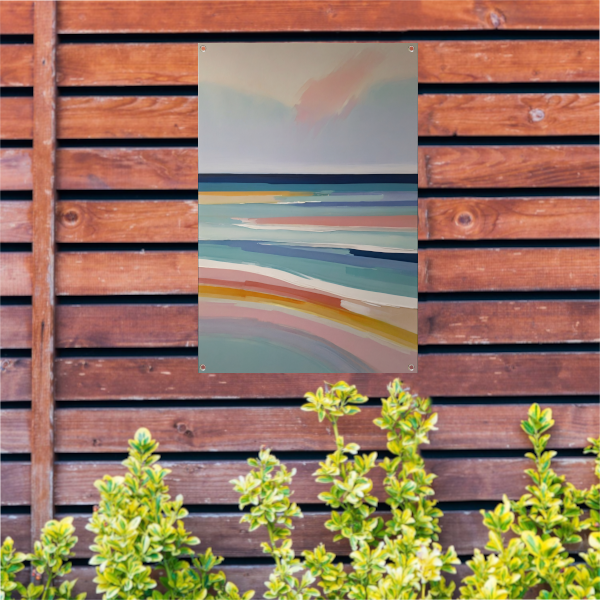 Abstracte Horizontale Strepen in Pastelkleuren tuinposter