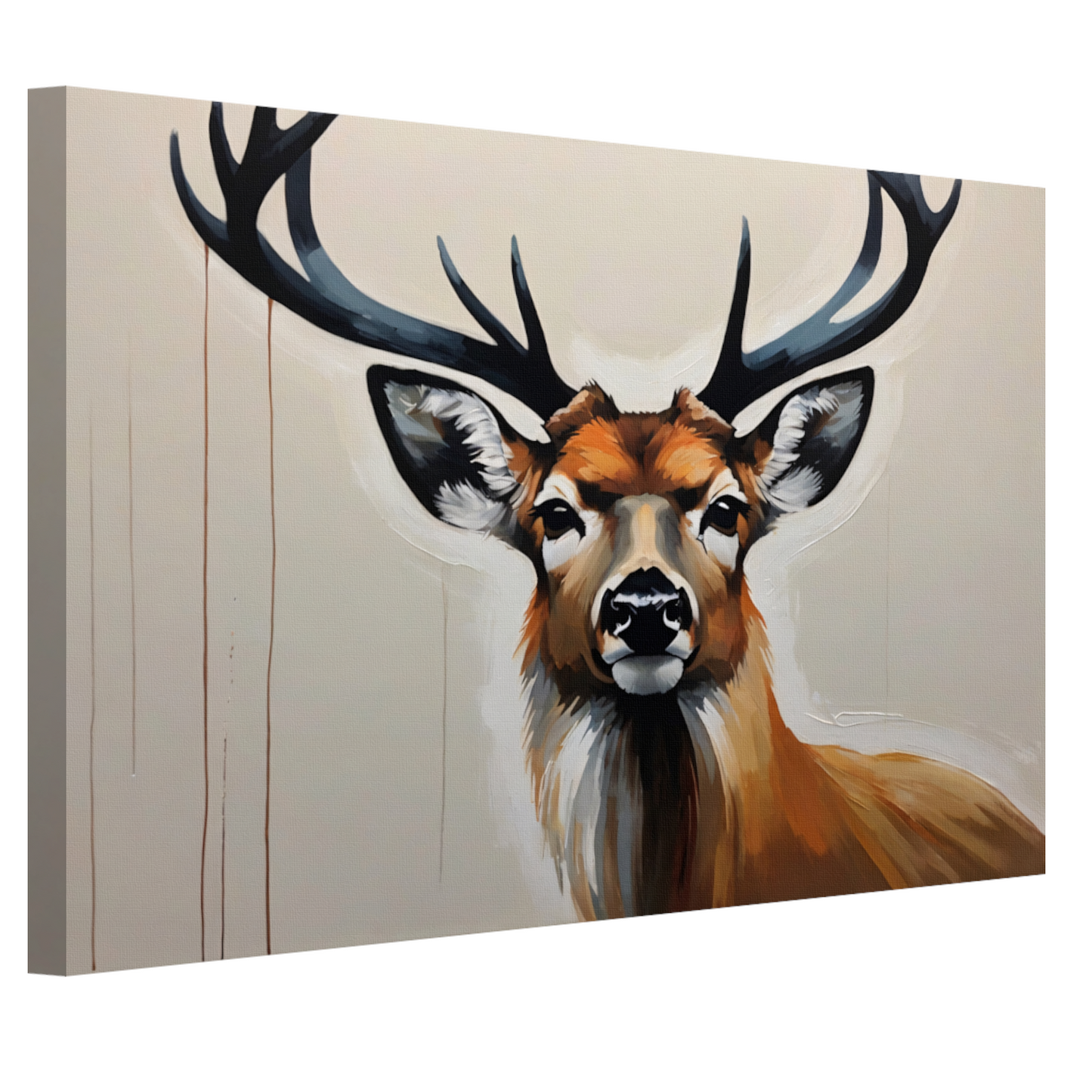 Minimalistisch Portret van een Majestueus Hert canvas