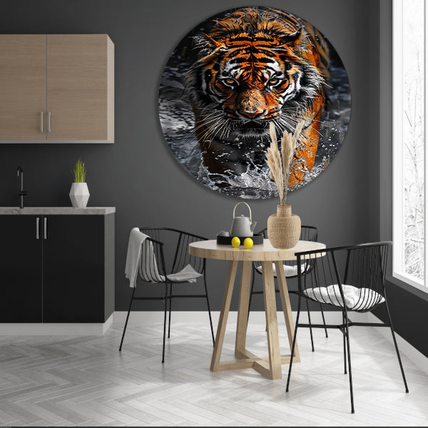 Prachtig realistisch schilderij van tijger forex muurcirkel