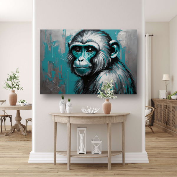 De Intense Blik van een Turquoise Aap acrylglas