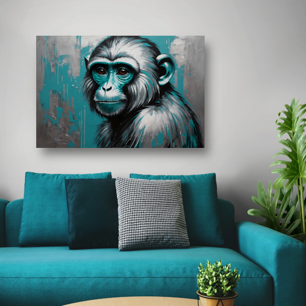 De Intense Blik van een Turquoise Aap acrylglas