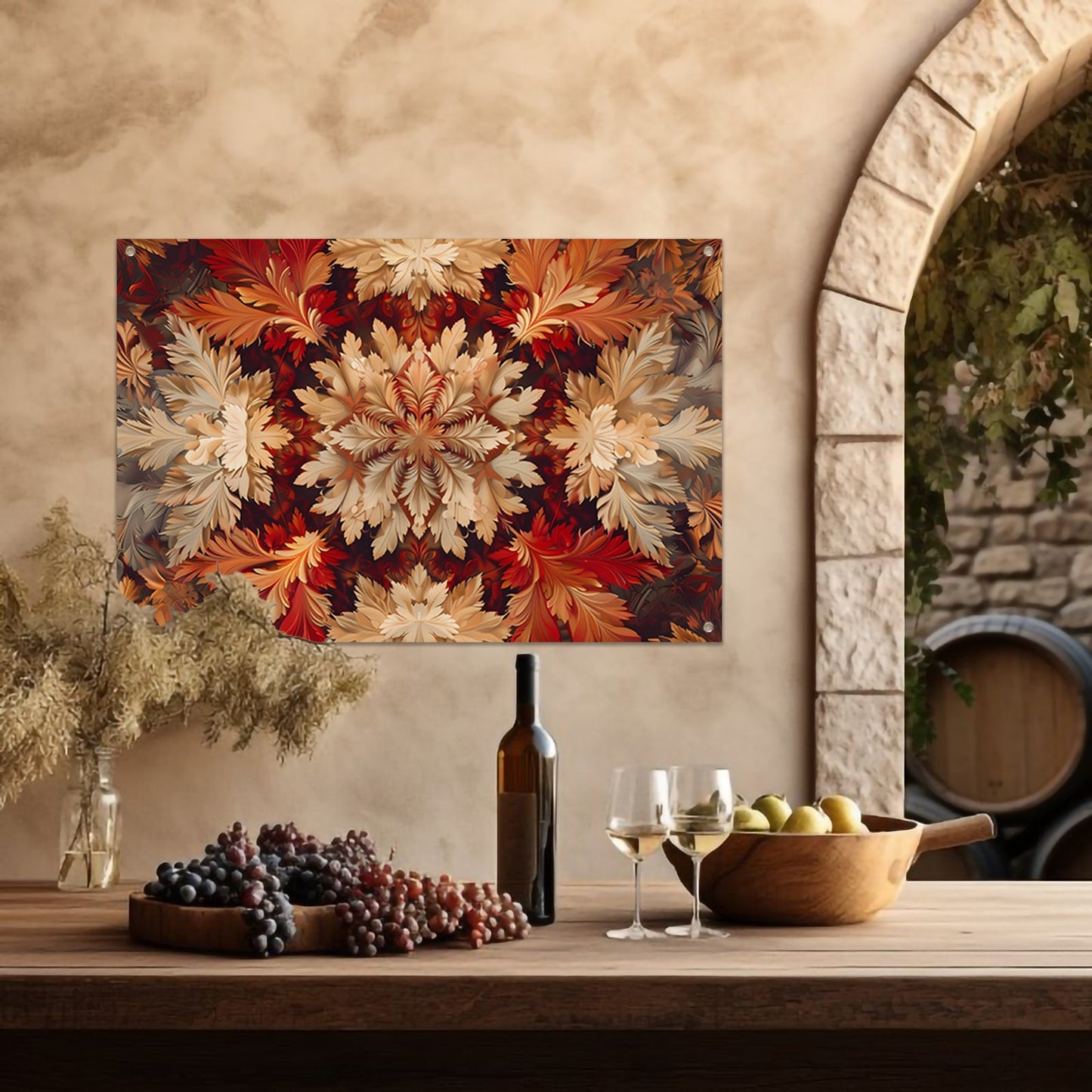 Kaleidoscopische Bloemenpracht tuinposter