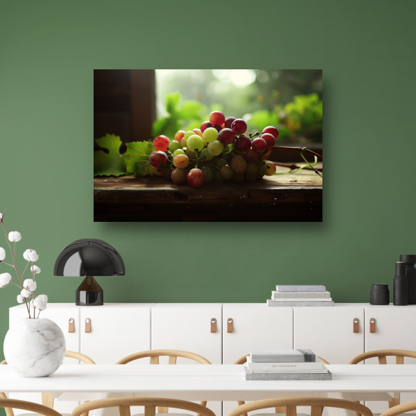 Stilleven met groene druiven canvas