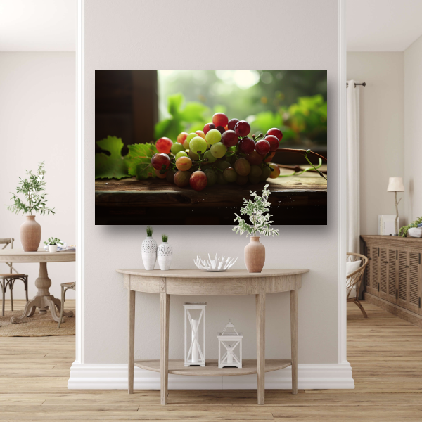 Stilleven met groene druiven canvas