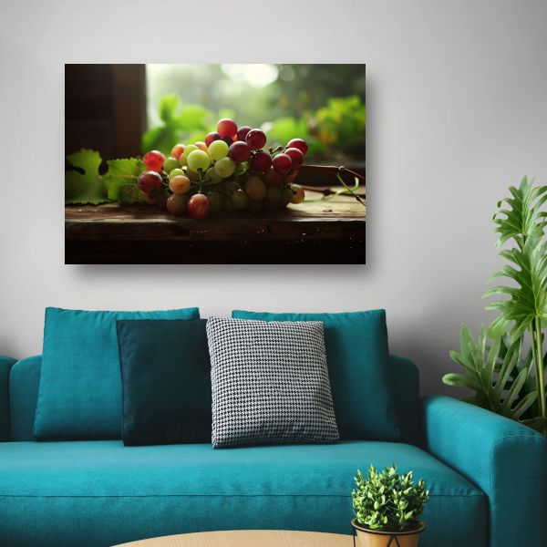 Stilleven met groene druiven canvas