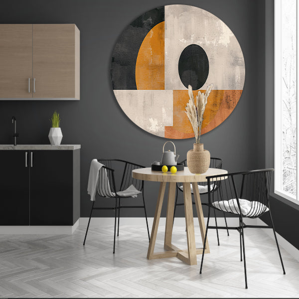 Abstracte vormen en contrasterende kleuren forex muurcirkel