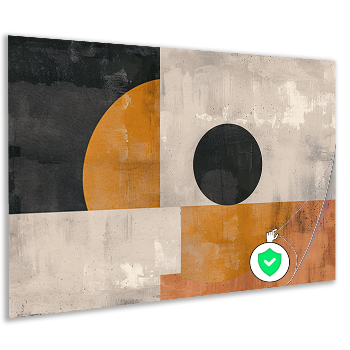 Abstracte vormen en contrasterende kleurenposter