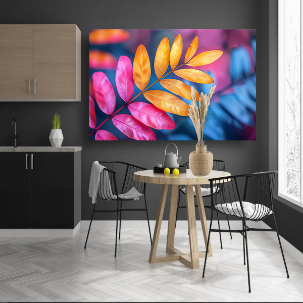 Minimalistisch Blad op Tak canvas