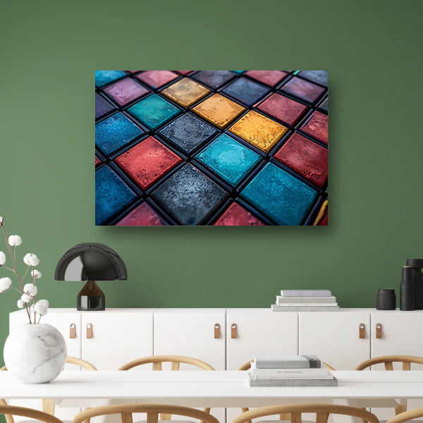 Abstract Tegels Muurdecoratie canvas