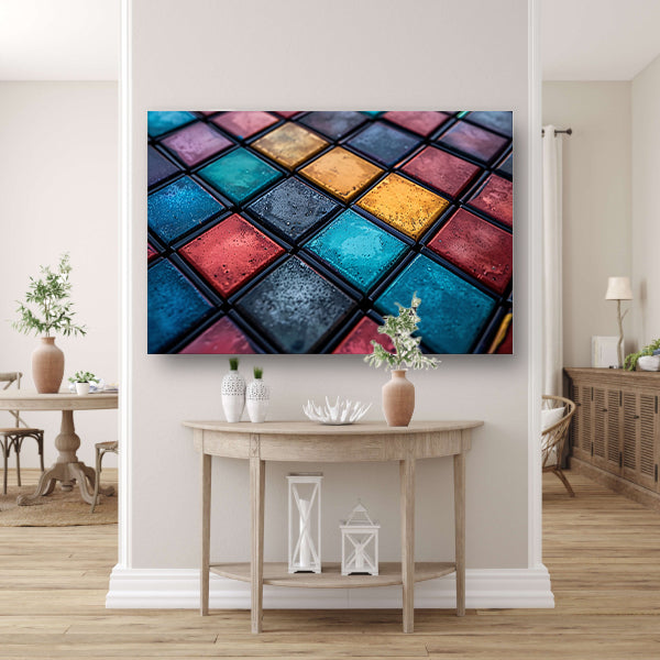 Abstract Tegels Muurdecoratie canvas