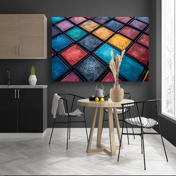 Abstract Tegels Muurdecoratie canvas