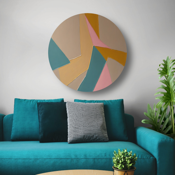 Minimalistische Abstracte Geometrie in Kleur forex muurcirkel