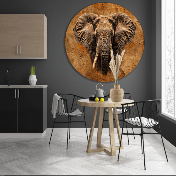 Indrukwekkend portret van een Afrikaanse olifant forex muurcirkel
