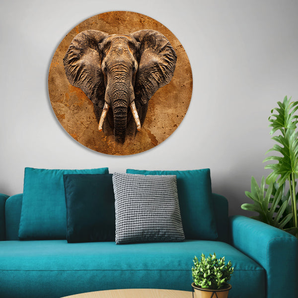 Indrukwekkend portret van een Afrikaanse olifant forex muurcirkel
