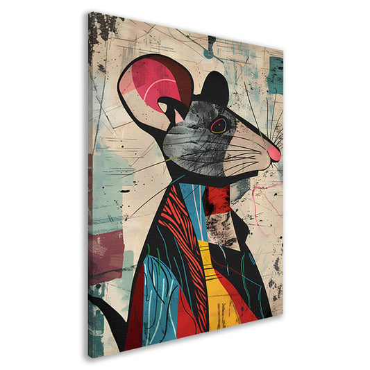 Abstract muis met levendige kleuren canvas