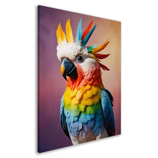Dynamisch en Kleurrijk Kaketoe Portret canvas