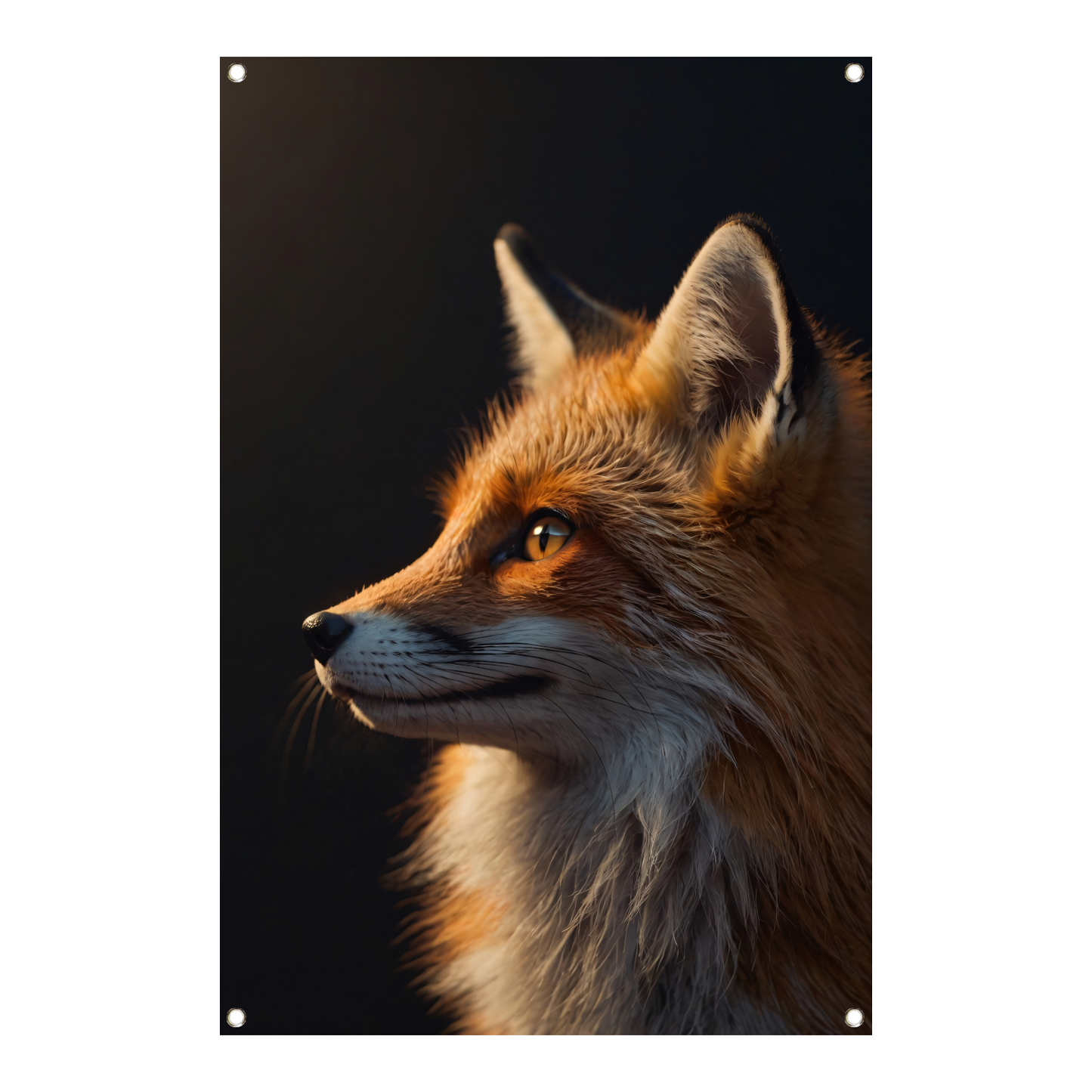 Intense blik van een majestueuze vos tuinposter